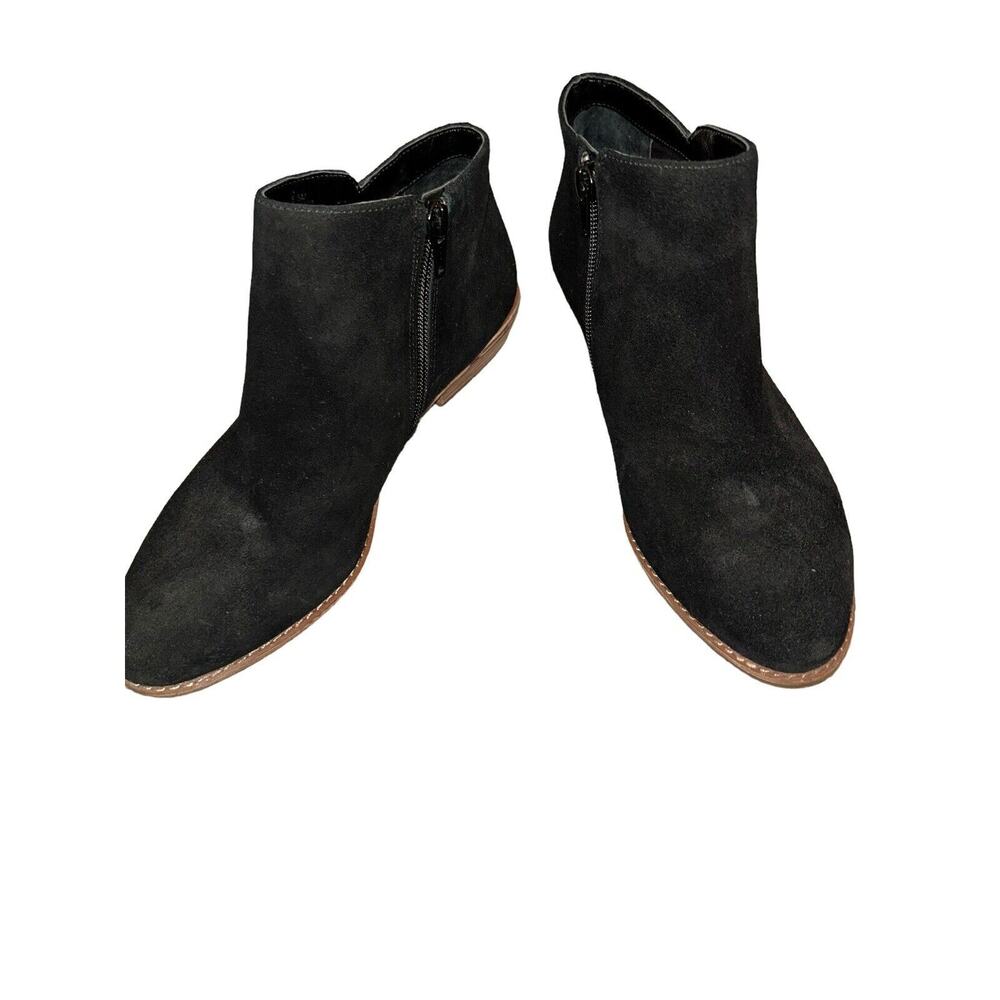 Gianni Bini Black Suede Brown 1” Heel Ankle Boots w/Zipper Women’s Size 8.5M‎